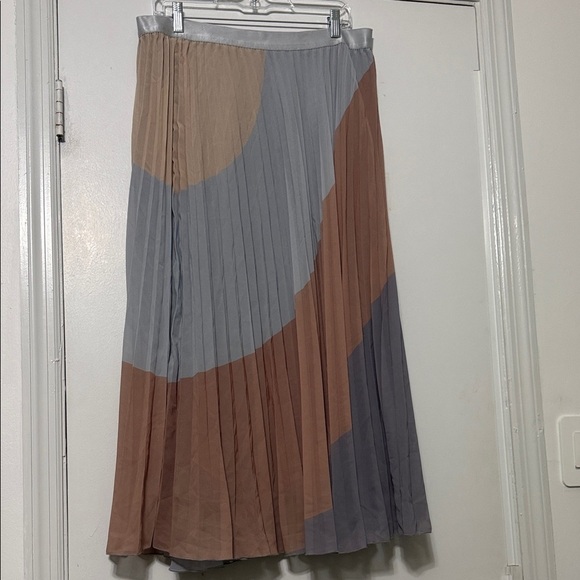 Colorblock Pleated Maxi Skirt - Picture 1 of 4